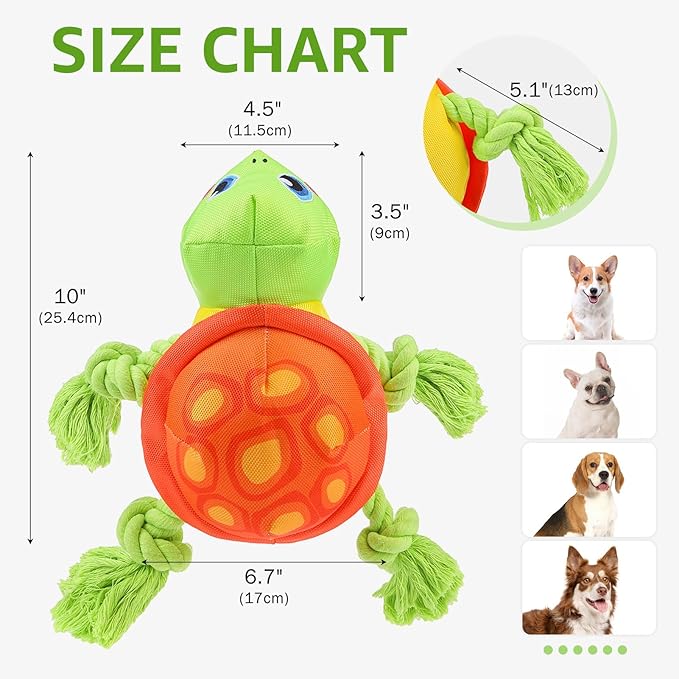 SCENEREAL Turtle Dog Toy - Durable Chew & Fetch Toy for Large Dogs, Floats on Water for Pool, Lake or Beach, Interactive Outdoor Training Retrieving Dummy for Medium Puppies