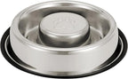 Neater Pet Brands Stainless Steel Slow Feed Bowl - Non-Tip & Non-Skid - Stops Dog Food Gulping, Bloat, Indigestion, and Rapid Eating (5 Cup)