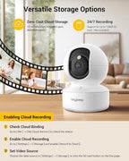 BoyKeep Indoor Camera 2K, 5G/2.4GHz Pet Camera with Phone App,Cameras for Home Security, Motion Tracking, Color Night Vision, 2-Way Audio, WiFi 12-Second Cloud Storage