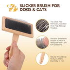 Dog Grooming Brush Kit,Deshedding Dog Brush for Shedding Short Hair Dogs with Pet Nail Clipper and File, Two Sided Pet Brushes for Dogs Removing Dirt & Loose Hair(7PCS) RAINBOW