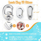 Fliplock Carabiner Dog Tag Clips - Quick Release Collar Clips for ID Tags, Pet Safety, and Keychains - Small, Secure Carabiner Clips for Dog Collars, Keys, and More