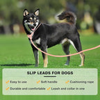 Lynxking Dog Leash Slip Lead Reflective Breathable Rope Comfortable Strong No Pull Slip On Pet Training Lead for Dogs