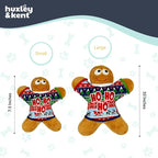 Huxley & Kent Funny Dog Toy w/Squeaker – Holiday Power Plush Squeaky Dog Toys for Small, Medium & Large Dogs – Soft Stuffed Animal for Indoor Play & Fetch - Ugly Sweater G-Man, Small