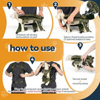 Pet Dog Front Carrier Backpacks, Legs Out Secure-Fit Dog Front Carrier for Small Dogs Up to 17 lbs, Adjustable Hands Free Pet Chest Carrier for Hiking Cycling (S, Army Green)