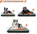 Heated Dog Bed with12V～24V Safe Voltage, Electric Heating Arthritis Orthopedic Dog Bed with Thickened Memory Foam, Heated Pet Bed with Waterproof Cover for Medium Dogs, Large Dogs (Medium)