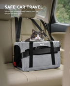pecute Cat Carrier Stable, Pet Carrier Breathable and Portable, Cat Carriers Bag with Scientific Hidden Partition, Carriers for Cat Under 5kg, Dog Carrier Suitable for Travel and Outing, Gray