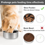 MateeyLife Slow Feeder Dog Bowls Insert with Suction Cups, Cuttable Design for Large & Medium Breeds, Fit for Regular Elevated, Compatible with Metal and Ceramic Dog Bowls for Slow Eating (Black)