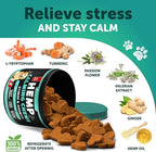 Hemp Calming Chews for Dogs - Dog Calming Chews - Dog Anxiety Relief Treats with Hemp Oil, Turmeric, Valerian, Ginger - Health and Wellness Supplements for Dogs - Hip and Joint Support - 120 Treats