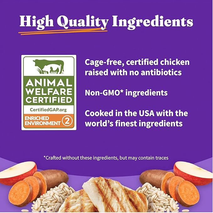 Halo Holistic Dog Food Cage Free Chicken & Brown Rice Formula, Healthy Grains Dry Dog Food, Complete Digestive Health, Kibble for Adult Dogs, 21 lb Bag