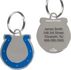 NFL Indianapolis Colts Engraving 32 Team Logo Pet ID Tags - Personalized Dog & Cat Tags with 3 Lines of Custom Text - Stainless Steel ID Tracking Tags