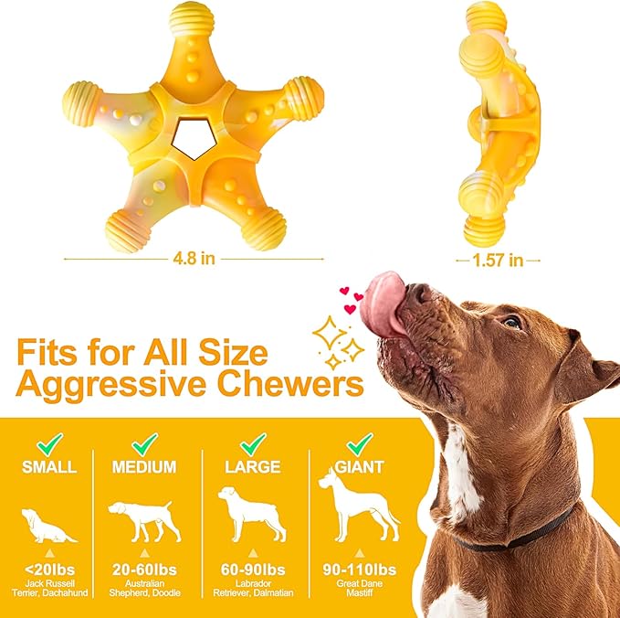 KXK Indestructible Dog Toys for Aggressive Chewers, Tough Dog Chew Toys for Large Medium Breed, Dog Bones Chew Toys for Super Chewer