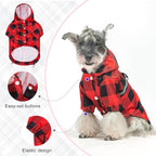 BEAUTYZOO Hooded Dog Raincoat with Built-in Harness, Jacket Poncho, Waterproof Winter Coat - Buffalo Red, XS
