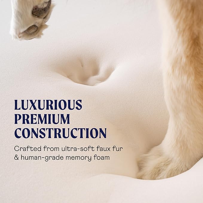 PupRug Orthopedic Dog Bed for Large Dogs with Fluffy Soft Faux Fur and Memory Foam for Joint Pain Relief, Machine Washable and Waterproof Couch Bed, Charcoal Grey, Large/Extra Large