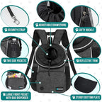 PetAmi Adjustable Dog & Cat Chest Carrier Backpack, Ventilated for Hiking & Camping, Small to Large Pets, Max 10 lbs, Dark Gray