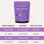 Stress and Anxiety Supplement for Dogs - Calming Dog Powder Supplement - Decreases Stress, Calms Fear & Anxiety, Eases Aggression & Insomnia, Relaxes Body and Mind - Beef Flavour - 6.4oz - 90 Scoops