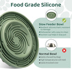 Silicone Dog Feeding Bowl with Suction Cup, Dog Puzzle Feeding Bowls for Heathy Eating - Non Slip Design (Orange)