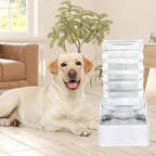 Automatic Dog and Cat Dispenser: 8L White Gravity Feeder with Stainless Steel Bowl - BPA-Free - No Spill Design for Cats and Dogs - Indoor and Outdoor Hydration