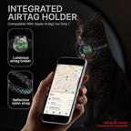 Waterproof Airtag Cat Collar, Breakaway Cat Airtag Collar with Luminous & Reflective Fish Pattern, Lightweight Kitten Collars for Apple Air tag, Hidden GPS Tracker Holder for Cats, Kittens(9-13")