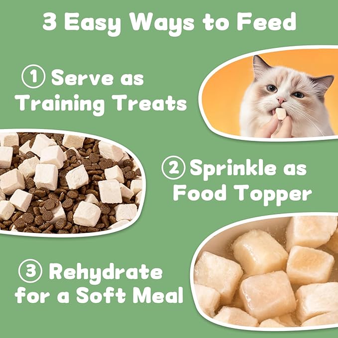 Freeze Dried Chicken Cat and Dog Treats 14.2 OZ – Single Ingredient Chicken Meat High Protein, Bite-Sized Pet Training Snacks or Food Topper for Small Dogs Cats