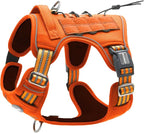 AUROTH Tactical Dog Harness for Large Dogs No Pull Adjustable Pet Harness Reflective K9 Working Training Easy Control Pet Vest Military Service Dog Harnesses Orange M