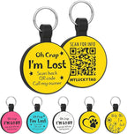 MYLUCKYTAG QR Code Silicone Pet ID Tag for Dogs and Cats - Online Profile, Location Alert Email, Digital and Quiet Tag, Durable Collar ID, Engraved