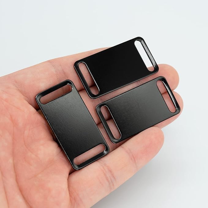 StayMax Aluminum Engraving Blanks Tags Stamping Blanks Tags Blank Dog Tag Pet ID Tag 25 Pieces (Black)