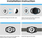 4 Pack Waterproof AirTag Dog Collar Holder for Apple Tracker Black