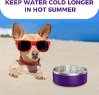 LIHONG Stainless Steel Dog Bowls for Small Medium Sized Dogs Non Slip,Insulated Dog Bowl,Pet Bowl for Food and Water,Rustproof(40oz,Purple)
