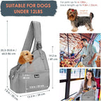 SlowTon Pet Dog Sling Carrier, Hands Free Hard Bottom Papoose Small Animal Puppy Up to 12 lbs Travel Bag Tote Breathable Mesh Support Adjustable Padded Strap Pocket Safety Belt Machine Washable