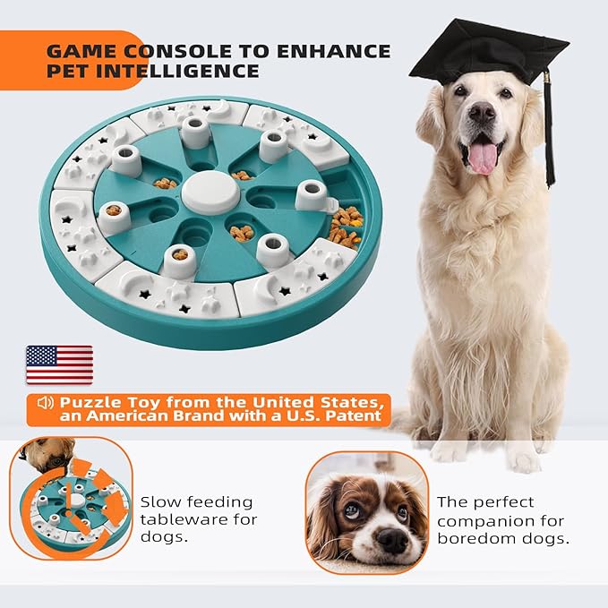 KADTC Level 2 in 1 Dog Puzzle Toys For Small/Medium/Large Dogs Food Puzzles Feeder Puppy Mental Stimulation Stimulating Enrichment Toys Interactive Mind Treat Game Boredom Buster Holiday Birthday Gift