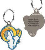 NFL Los Angeles Rams Engraving Pet ID Tags 32 Team Logo Shapes Personalized Dog & Cat Tags 3 Lines Text Tracking & Safety Stainless Steel