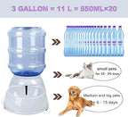 Dog Water Bowl Dispenser,3 Gallon/ 11L Pet Water Dispenser Station for Large Dogs and Cats,Gravity Automatic Feeder,Large Size Dog Drinking Fountain