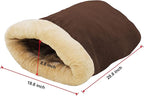 4 in 1 Self Warming Burrow Cat Bed, Pet Hideway Sleeping Cuddle Cave (Brown)