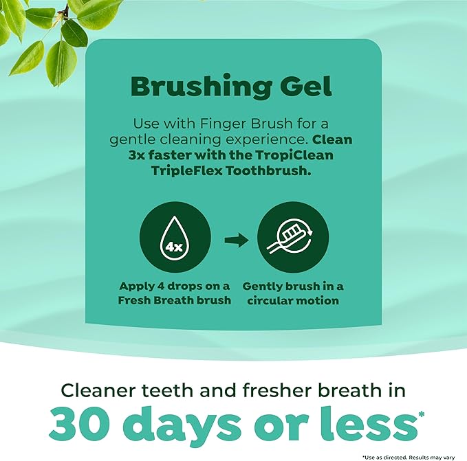 TropiClean Fresh Breath Toothbrush and Toothpaste Kit for Puppies, Teeth Cleaning Kit to Prevent Plaque & Tartar, Breath Freshener, Dog Dental Care