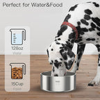 1Gallon Double Layer 304 Stainless Steel Dog Bowl - Insulated & Durable | Non-Slip Base | Easy to Clean | BPA-Free Safe Dog Water Bowl[128oz for Large Giant Breeds]