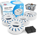 Replacement Water Filters for Dog Water Fountain for Large Dogs, BPA-Free, Compatible with IAD Stainless Steel Large Dog Water Fountain, 2 Month Filter Supply, 4-Pack