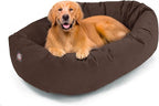 Majestic Pet 40 Inch Suede Calming Dog Bed Washable 40x29x9 (Inch) – Cozy Soft Round Donut Dog Bed w/Spine Support for Dogs to Rest Head - Pet Bed Large – Chocolate (2025)