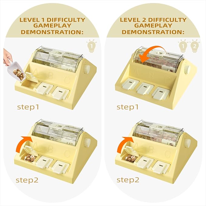 KADTC Paw-Activated Rolling Puzzle Game Toy Level 2 in 1 Puppy Treat Toys Capacity 14oz Slow Feeder Adjustable Interactive Food Dispenser for Small/Medium Dogs Brain Mental Stimulation Healthy Eating
