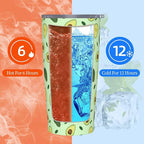 Avocado Tumbler with Lid and Straw, 20 Oz Stainless Cup Steel Insulated Water Bottle Travel Coffee Mug