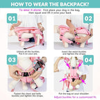 Lukovee Dog Backpack Carrier, Legs Out Easy-fit Dog Front Carrier for Small Medium Dogs, Adjustable Hands Free Dog Chest Carrier for Hiking Cycling (PI,L)