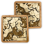 02 Dachshund Dog Coaster - Dachshund Dog Puzzle Wooden Coaster Set - Interlocking Jigsaw Drink Mats with Laser-Cut Design for Dachshund Lovers (Dachshund Dog)
