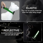 Reflective AirTag Cat Collar, Integrated Cat Tracker Collar with Air Tag Holder and Bell, Safety Elastic Band Cat GPS Collars for Girl Boy Cats, Kittens and Puppies (Emerald,S)