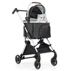 Athena collection Dog Stroller for Small/Medium Dogs,Foldable Pet Stroller with Detachable Carrier,Lightweight Cat Stroller up to 33lbs(Dark Gray)