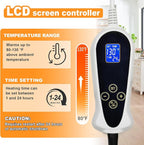 Bestio Cat Heating Pad,Medium 18x18 in Dog Heating Pad,Electric pet Heated pad with Adjustable Thermostat (1-24 Hours),Cat Heating Pad Indoor for Puppy with One Blue Plush Cover