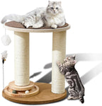 Wood Cat Tree Tower with Scratching Posts – Handmade Cat Condo for Indoor Cats – Cat Scratcher & Resting Platform – Stable & Stylish Cat Furniture