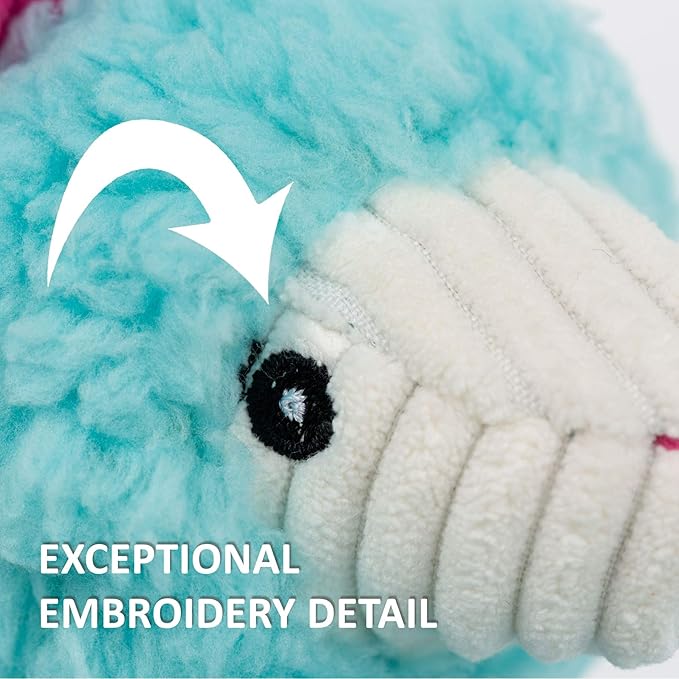 HuggleHounds Knottie Plush Dog Toy - Dog Stuffed Animal, Squeaky Puppy Toys for Small, Medium & Large Breeds, Soft, Durable Plush to Keep Them Busy - Nibblet Anteater, Small