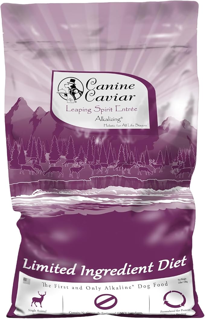 Canine Caviar - Leaping Spirit: Venison & Pearl Millet Alkaline Dry Dog Food, Limited Ingredients, Gluten-Free, Based on Science & Research, Veterinary Alternative Diet (22 Pound Bag)