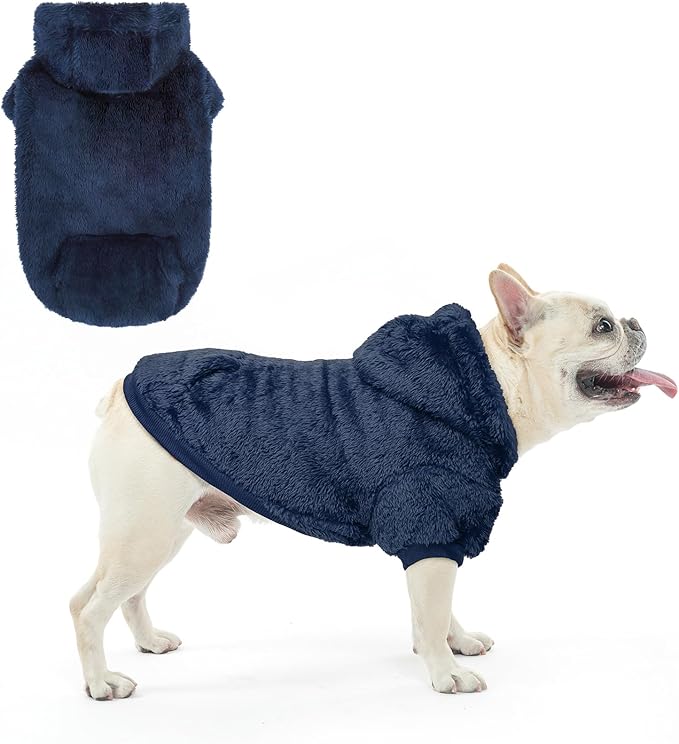 SCENEREAL Fleece Dog Sweater Hoodie for Small Medium Large Dogs, Fuzzy Warm Puppy Sweatshirt with Pocket, Girl Boy Pet Clothes for Winter/Fall, Designer Cute Male/Female Cat Clothes with Leash Hole