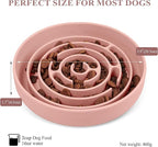 Coomazy Slow Feeder Dog Bowls, Silicone Dog Bowl with Suction Cups, Slow Feeder & Non-Slip Design, Boredom and Anxiety Reducer, Suitable for All Breed Dogs, Pink
