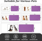 Dog Food Mat - Absorbent Cat Mat for Food and Water, No Stains Pet Feeding Bowl Mat, Easy to Clean Pet Placemats, Quick Dry Dog Water Dispenser Mat for Messy Drinkers | Paw Purple 18"x 28"